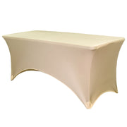 Stretch Spandex 6 Ft Rectangular Table Cover Champagne - Bridal Tablecloth