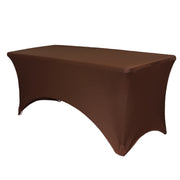 Stretch Spandex 6 ft Rectangular Table Cover Chocolate Brown - Bridal Tablecloth