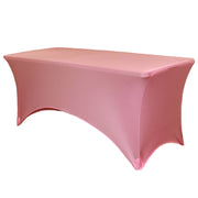 Stretch Spandex 6 ft Rectangular Table Cover Coral - Bridal Tablecloth