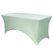 Stretch Spandex 6 ft Rectangular Table Cover Mint - Bridal Tablecloth