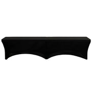 Stretch Spandex 6 ft. Lifetime Folding Bench Cover Black - Bridal Tablecloth