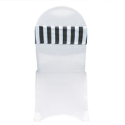 Spandex Striped Chair Bands Black and White (Pack of 10)