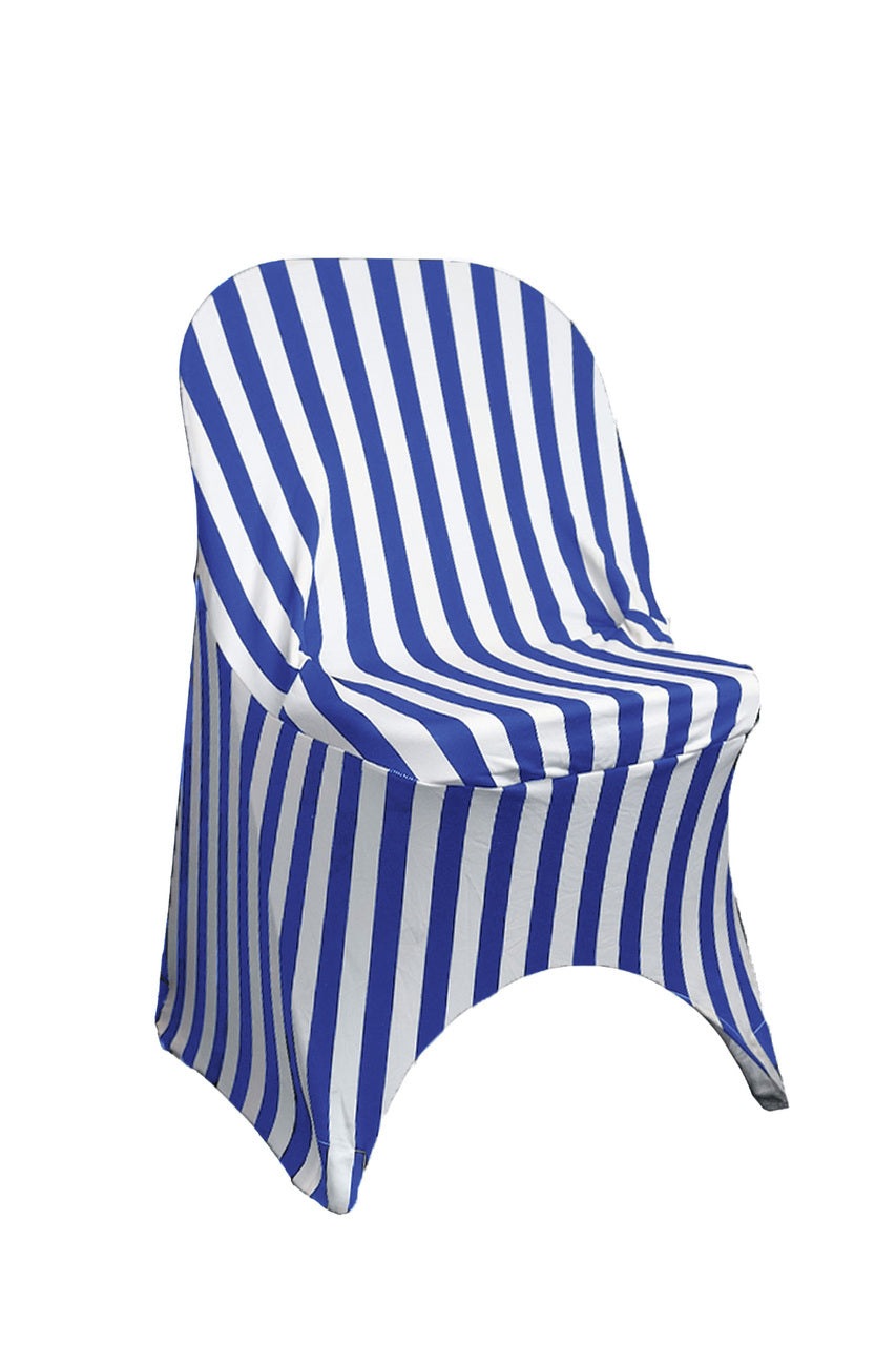 Stretch Spandex Folding Chair Covers Striped Royal Blue and White – Bridal  Tablecloth