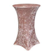 Velvet Spandex 30 Inch Highboy Cocktail Round Table Cover Blush