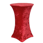 Velvet Spandex 30 Inch Highboy Cocktail Round Table Cover Red