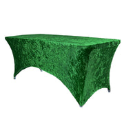 Velvet Spandex 6 Ft Rectangular Table Cover Emerald Green - Bridal Tablecloth