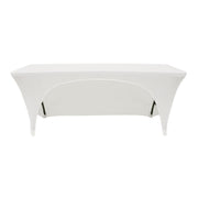 8 Ft Open Back Spandex Rectangular Table Cover White