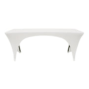 Stretch Spandex 6 Ft Open Sides Rectangular Table Cover White