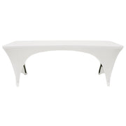 Stretch Spandex 8 Ft Open Sides Rectangular Table Cover White