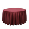 120 inch L'amour Satin Round Tablecloth Burgundy