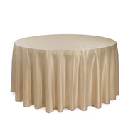 120 inch L'amour Satin Round Tablecloth Champagne