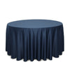 120 inch L'amour Satin Round Tablecloth Navy Blue