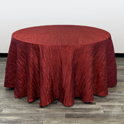 120 inch Crinkle Taffeta Round Tablecloth Burgundy - Bridal Tablecloth