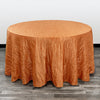 120 Inch Round Crinkle Taffeta Tablecloth Burnt Orange