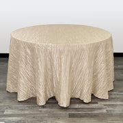 120 inch Crinkle Taffeta Round Tablecloth Champagne - Bridal Tablecloth