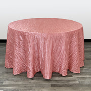 120 inch Crinkle Taffeta Round Tablecloth Coral - Bridal Tablecloth