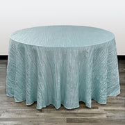 120 Inch Round Crinkle Taffeta Tablecloth Dusty Blue - Bridal Tablecloth