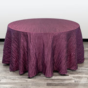 120 inch Crinkle Taffeta Round Tablecloth Eggplant - Bridal Tablecloth