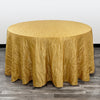 108 Inch Round Crinkle Taffeta Tablecloth Gold - Bridal Tablecloth