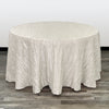 108 Inch Round Crinkle Taffeta Tablecloth Ivory - Bridal Tablecloth