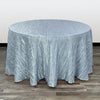 132 Inch Round Crinkle Taffeta Tablecloth Light Blue