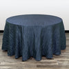 120 inch Crinkle Taffeta Round Tablecloth Navy Blue - Bridal Tablecloth