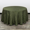 132 Inch Round Crinkle Taffeta Tablecloth Olive Green