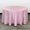 132 Inch Round Crinkle Taffeta Tablecloth Pink
