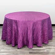 120 inch Crinkle Taffeta Round Tablecloth Purple - Bridal Tablecloth