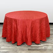 120 inch Crinkle Taffeta Round Tablecloth Red - Bridal Tablecloth