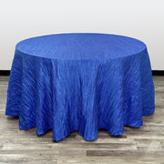 120 inch Crinkle Taffeta Round Tablecloth Royal Blue - Bridal Tablecloth