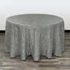 120 inch Crinkle Taffeta Round Tablecloth Platinum - Bridal Tablecloth