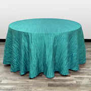 120 inch Crinkle Taffeta Round Tablecloth Teal - Bridal Tablecloth