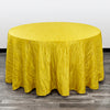 132 Inch Round Crinkle Taffeta Tablecloth Canary Yellow