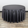 120 inch Satin Round Tablecloth Black - Bridal Tablecloth