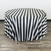 120 inch Satin Round Tablecloth Black/White Striped - Bridal Tablecloth