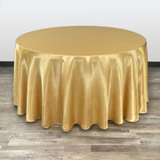 120 inch Satin Round Tablecloth Gold - Bridal Tablecloth