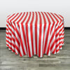 120 inch Satin Round Tablecloth Red and White Striped - Bridal Tablecloth