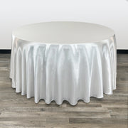 120 inch Satin Round Tablecloth White - Bridal Tablecloth
