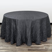 132 inch Crinkle Taffeta Round Tablecloth Black - Bridal Tablecloth