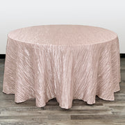 132 inch Crinkle Taffeta Round Tablecloth Blush - Bridal Tablecloth
