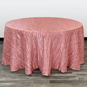 132 inch Crinkle Taffeta Round Tablecloth Coral - Bridal Tablecloth