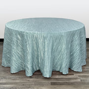 132 Inch Round Crinkle Taffeta Tablecloth Dusty Blue - Bridal Tablecloth