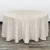 132 inch Crinkle Taffeta Round Tablecloth Ivory - Bridal Tablecloth