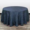 132 inch Crinkle Taffeta Round Tablecloth Navy Blue - Bridal Tablecloth