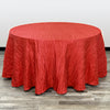 132 inch Crinkle Taffeta Round Tablecloth Red - Bridal Tablecloth
