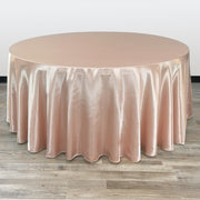 132 inch Satin Round Tablecloth Blush - Bridal Tablecloth