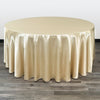 132 inch Satin Round Tablecloth Champagne - Bridal Tablecloth