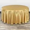 132 inch Satin Round Tablecloth Gold