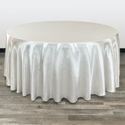 132 inch Satin Round Tablecloth Ivory - Bridal Tablecloth